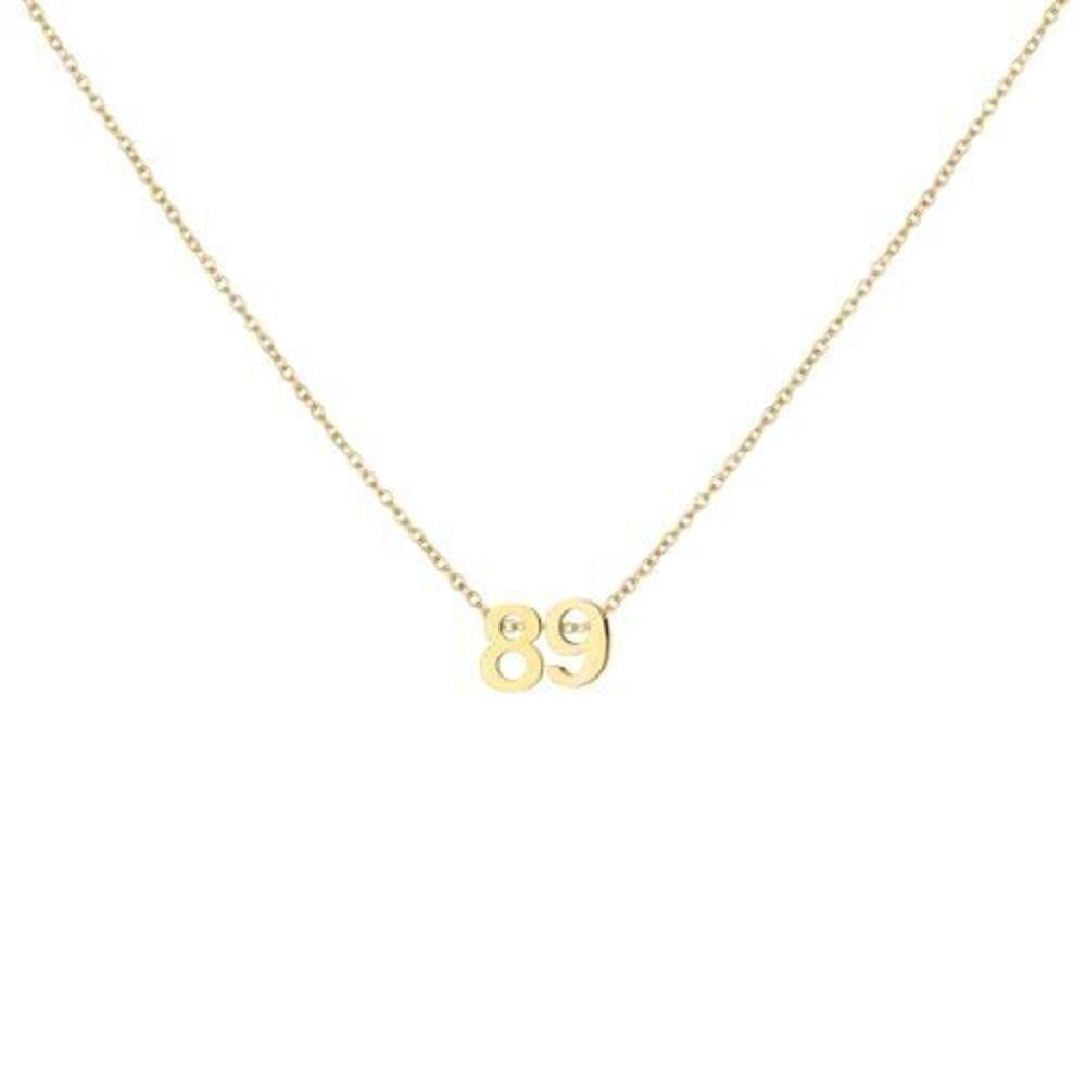 9928 18K Gold Plated Number 89 Necklace Dainty Pendant Chain Necklace
